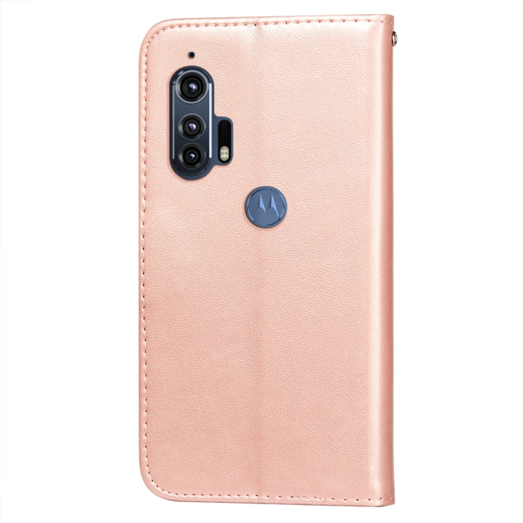 For Motorola Moto Edge Plus Flower Vine Embossing Pattern Horizontal Flip Leather Case with Card Slot & Holder & Wallet & Lanyard