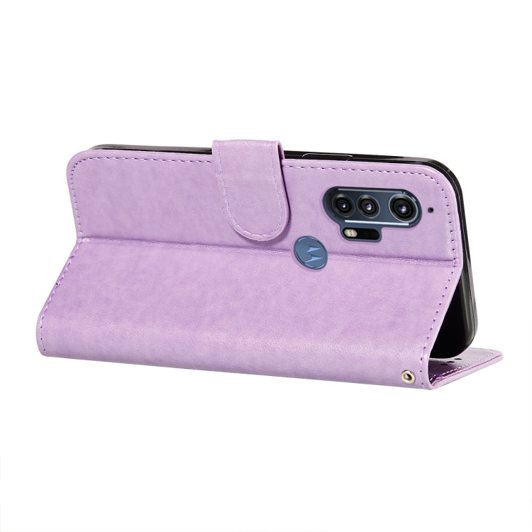 For Motorola Moto Edge Plus Flower Vine Embossing Pattern Horizontal Flip Leather Case with Card Slot & Holder & Wallet & Lanyard