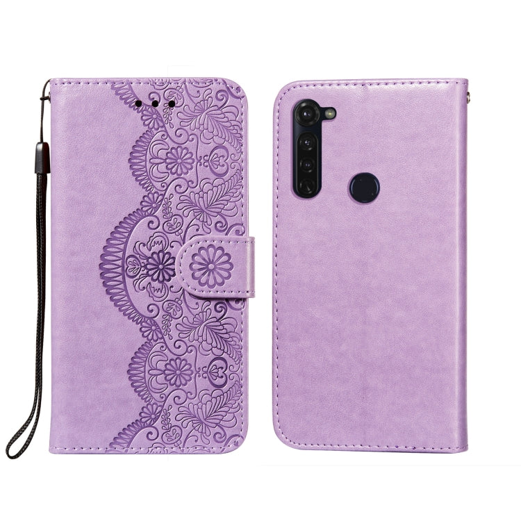 For Motorola Moto G Stylus Flower Vine Embossing Pattern Horizontal Flip Leather Case with Card Slot & Holder & Wallet & Lanyard