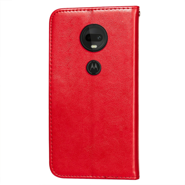 For Motorola Moto G7 Flower Vine Embossing Pattern Horizontal Flip Leather Case with Card Slot & Holder & Wallet & Lanyard