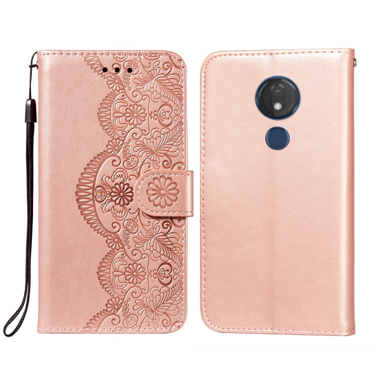 For Motorola Moto G7 Power Flower Vine Embossing Pattern Horizontal Flip Leather Case with Card Slot & Holder & Wallet & Lanyard