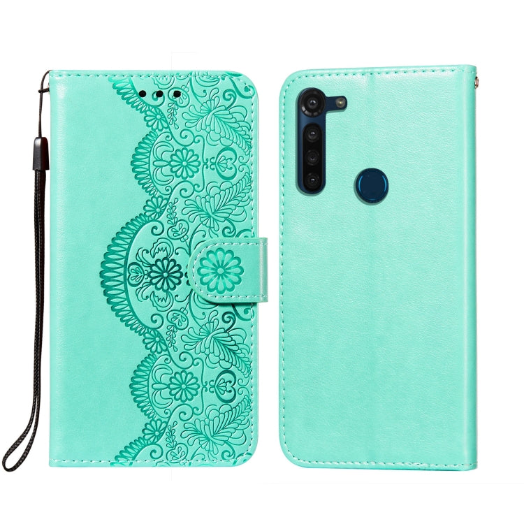 For Motorola Moto G8 Power Flower Vine Embossing Pattern Horizontal Flip Leather Case with Card Slot & Holder & Wallet & Lanyard