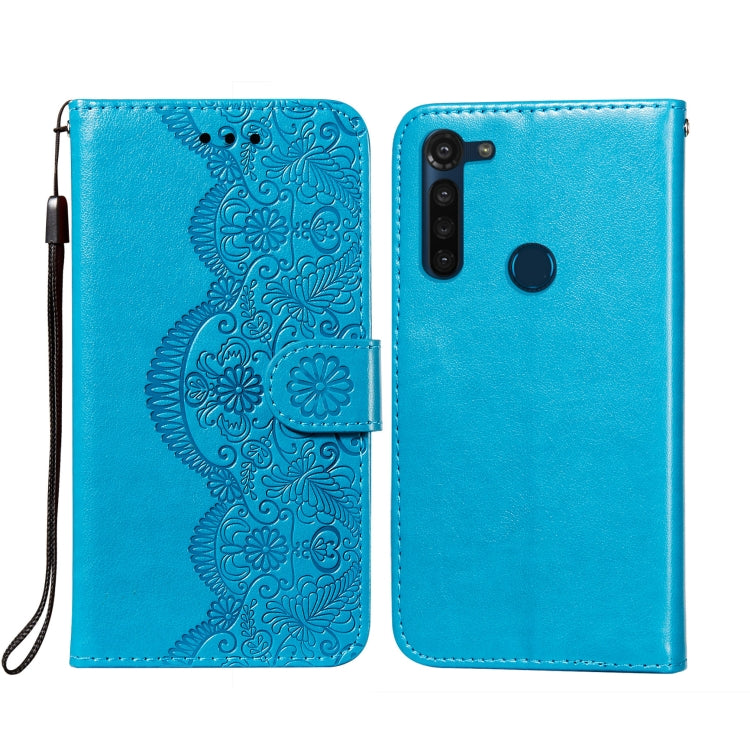 For Motorola Moto G8 Power Flower Vine Embossing Pattern Horizontal Flip Leather Case with Card Slot & Holder & Wallet & Lanyard