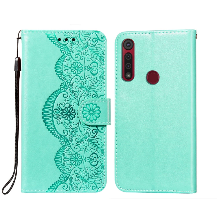 For Motorola Moto G8 Play Flower Vine Embossing Pattern Horizontal Flip Leather Case with Card Slot & Holder & Wallet & Lanyard