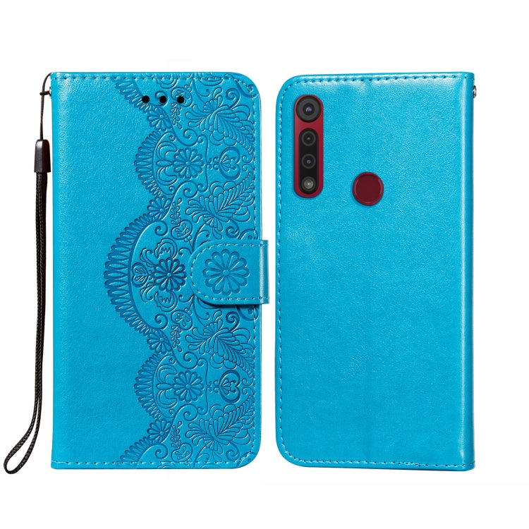For Motorola Moto G8 Play Flower Vine Embossing Pattern Horizontal Flip Leather Case with Card Slot & Holder & Wallet & Lanyard