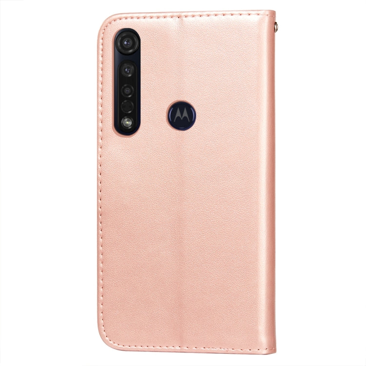 For Motorola Moto G8 Plus Flower Vine Embossing Pattern Horizontal Flip Leather Case with Card Slot & Holder & Wallet & Lanyard