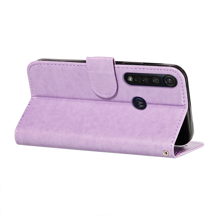 For Motorola Moto G8 Plus Flower Vine Embossing Pattern Horizontal Flip Leather Case with Card Slot & Holder & Wallet & Lanyard