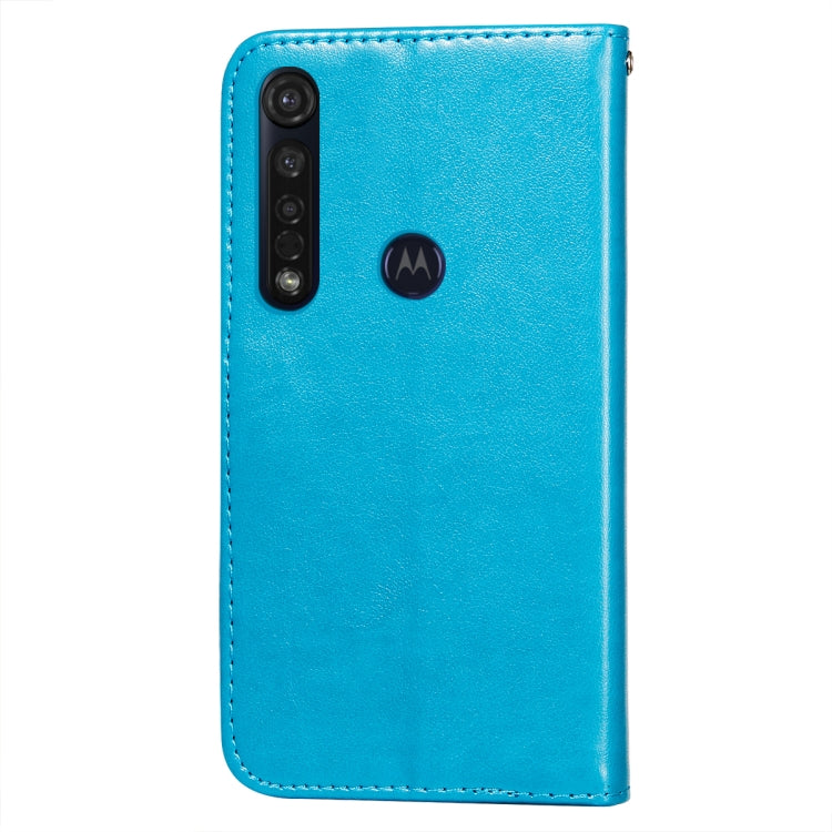 For Motorola Moto G8 Plus Flower Vine Embossing Pattern Horizontal Flip Leather Case with Card Slot & Holder & Wallet & Lanyard