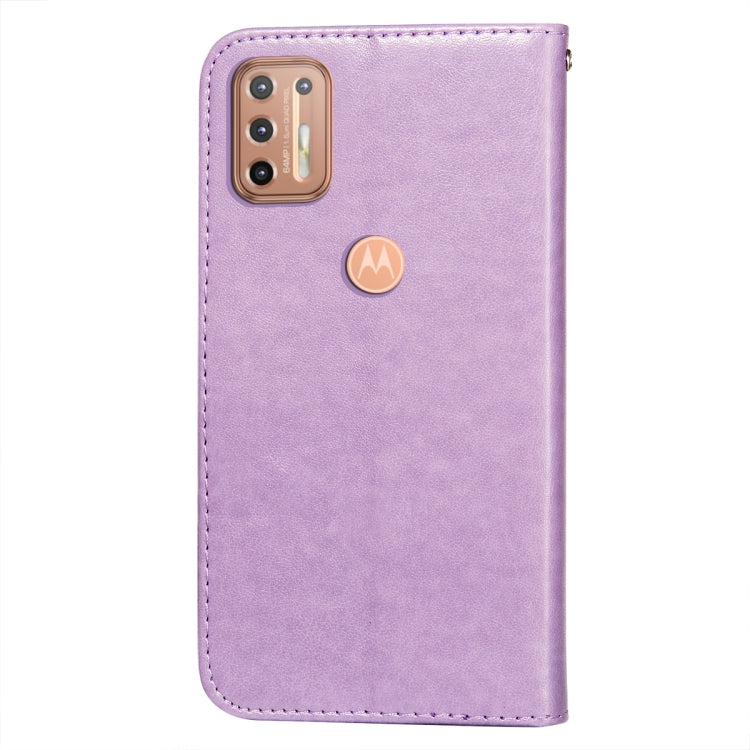 For Motorola Moto G9 Plus Flower Vine Embossing Pattern Horizontal Flip Leather Case with Card Slot & Holder & Wallet & Lanyard