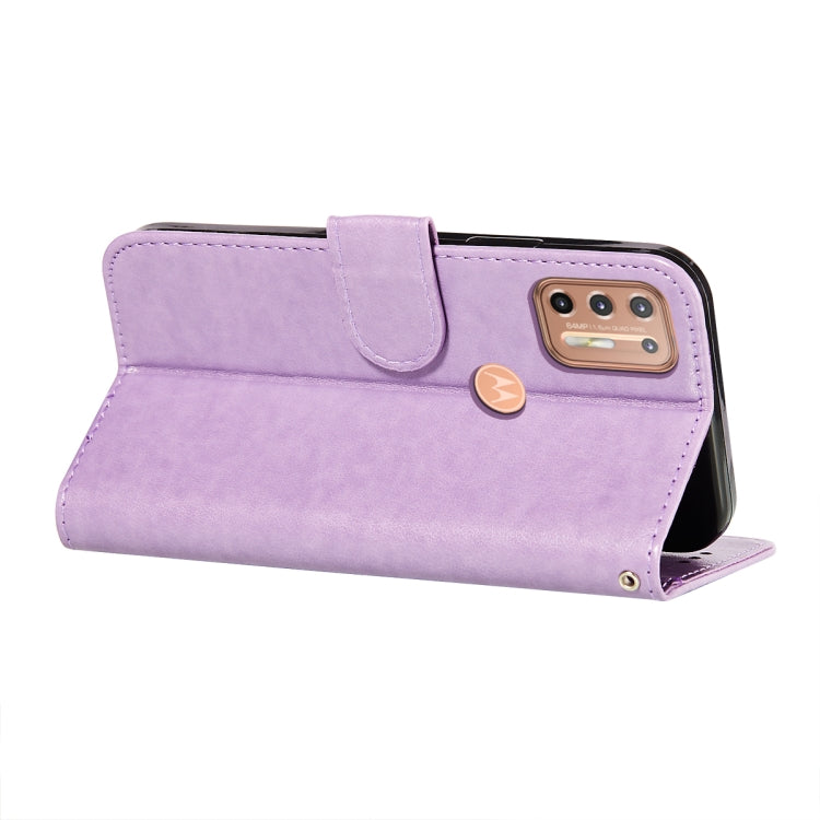 For Motorola Moto G9 Plus Flower Vine Embossing Pattern Horizontal Flip Leather Case with Card Slot & Holder & Wallet & Lanyard