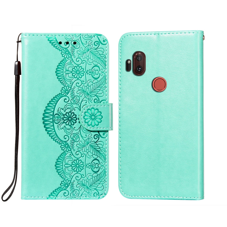 For Motorola Moto One Hyper Flower Vine Embossing Pattern Horizontal Flip Leather Case with Card Slot & Holder & Wallet & Lanyard