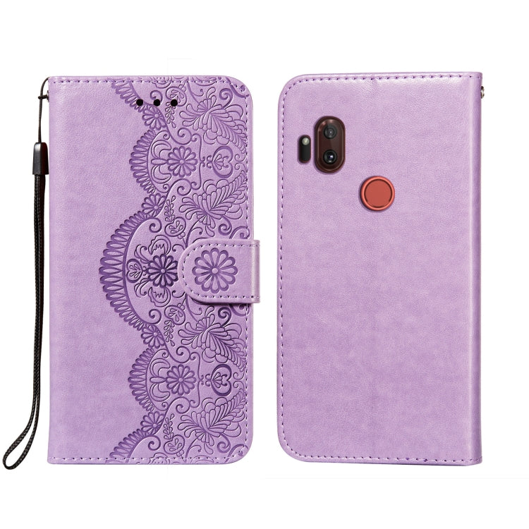 For Motorola Moto One Hyper Flower Vine Embossing Pattern Horizontal Flip Leather Case with Card Slot & Holder & Wallet & Lanyard