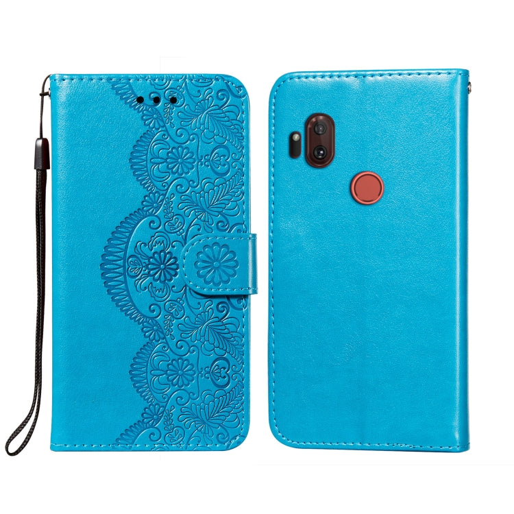For Motorola Moto One Hyper Flower Vine Embossing Pattern Horizontal Flip Leather Case with Card Slot & Holder & Wallet & Lanyard