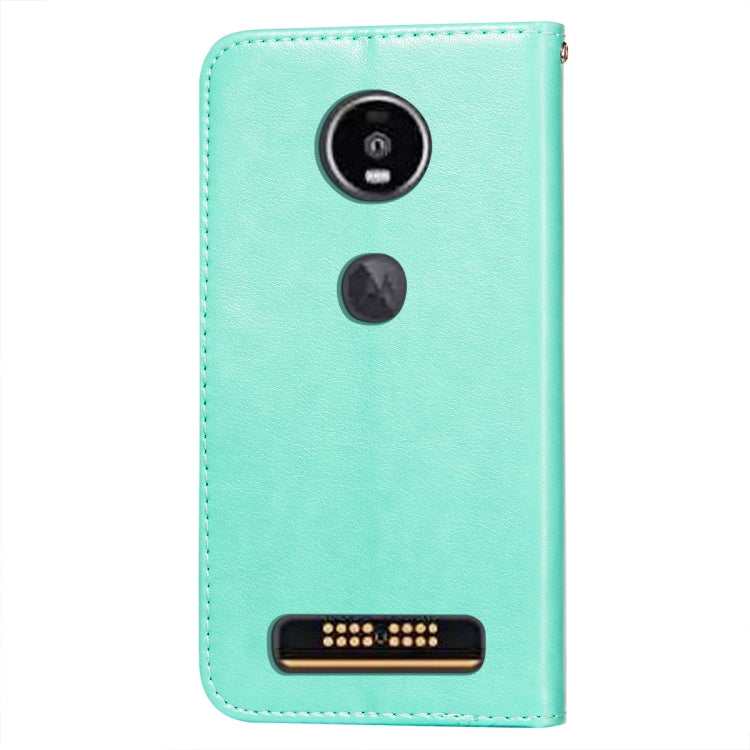 For Motorola Moto Z4 Play Flower Vine Embossing Pattern Horizontal Flip Leather Case with Card Slot & Holder & Wallet & Lanyard