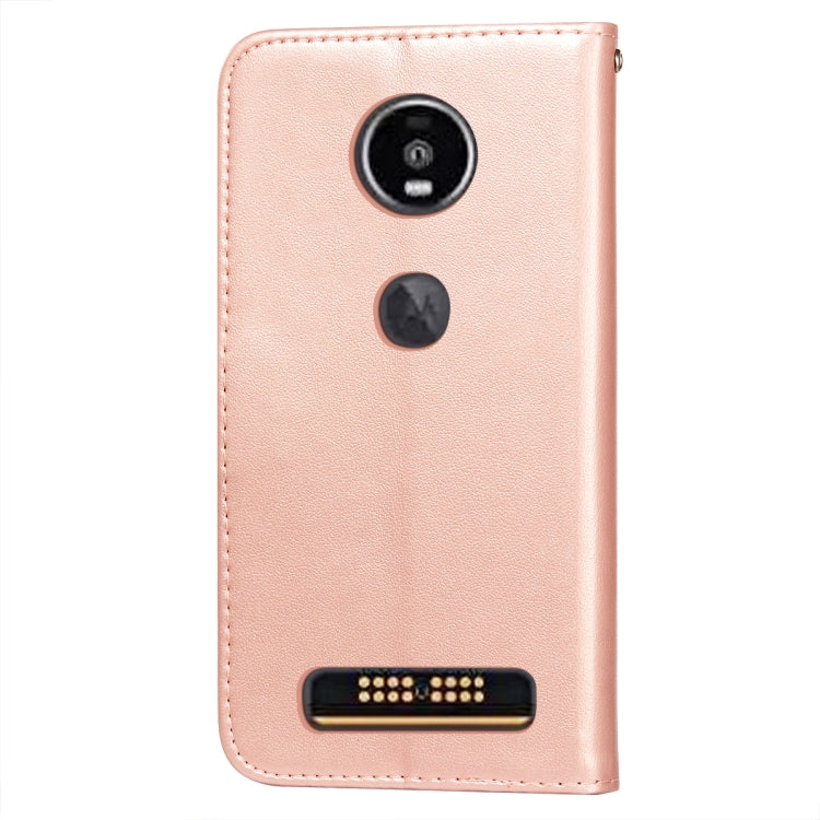 For Motorola Moto Z4 Play Flower Vine Embossing Pattern Horizontal Flip Leather Case with Card Slot & Holder & Wallet & Lanyard