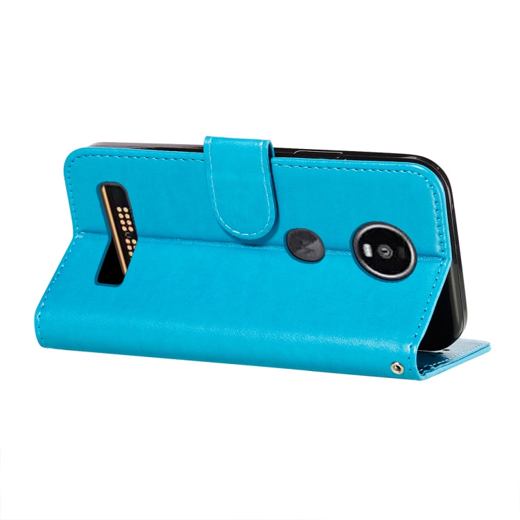 For Motorola Moto Z4 Play Flower Vine Embossing Pattern Horizontal Flip Leather Case with Card Slot & Holder & Wallet & Lanyard