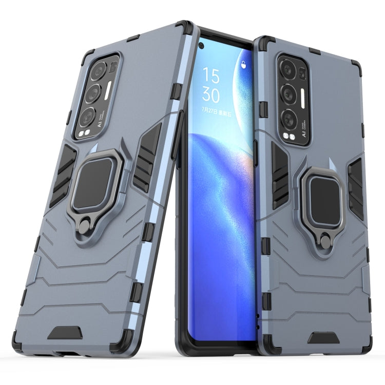 For OPPO Reno5 Pro+ PC + TPU Shockproof Protective Case with Magnetic Ring Holder