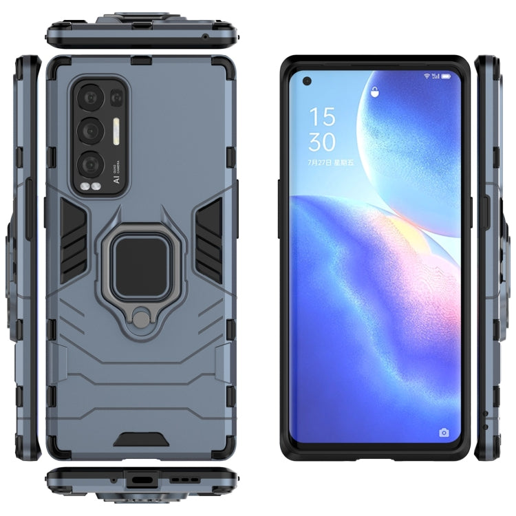 For OPPO Reno5 Pro+ PC + TPU Shockproof Protective Case with Magnetic Ring Holder