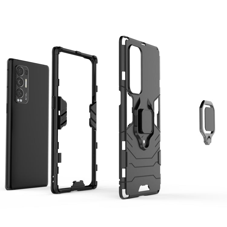 For OPPO Reno5 Pro+ PC + TPU Shockproof Protective Case with Magnetic Ring Holder