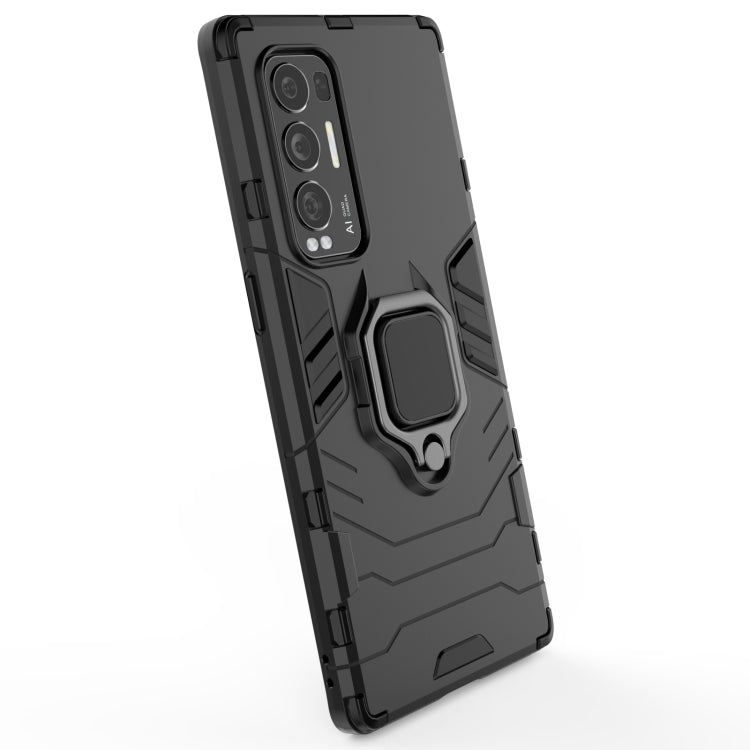 For OPPO Reno5 Pro+ PC + TPU Shockproof Protective Case with Magnetic Ring Holder