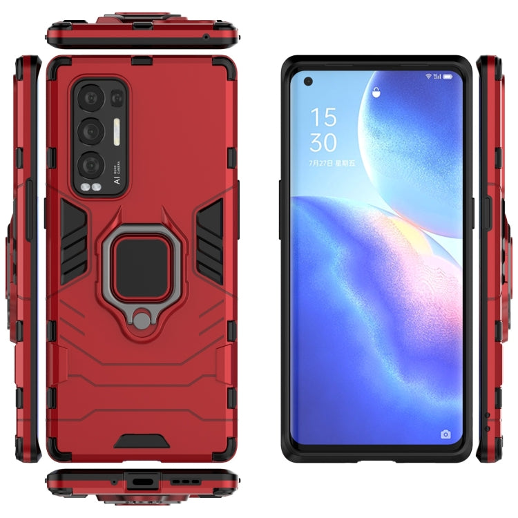 For OPPO Reno5 Pro+ PC + TPU Shockproof Protective Case with Magnetic Ring Holder