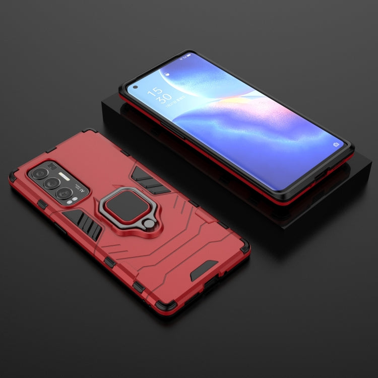 For OPPO Reno5 Pro+ PC + TPU Shockproof Protective Case with Magnetic Ring Holder