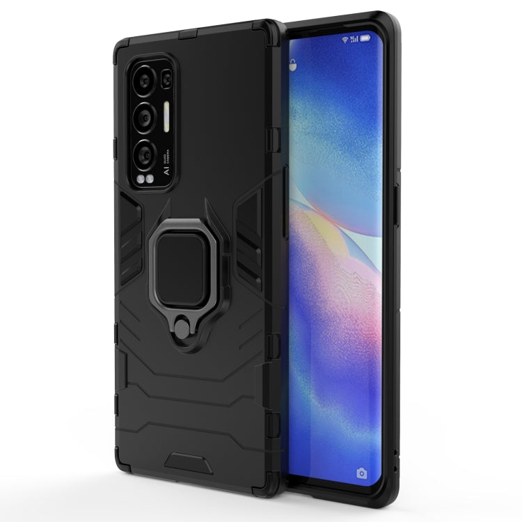 For OPPO Reno5 Pro+ PC + TPU Shockproof Protective Case with Magnetic Ring Holder