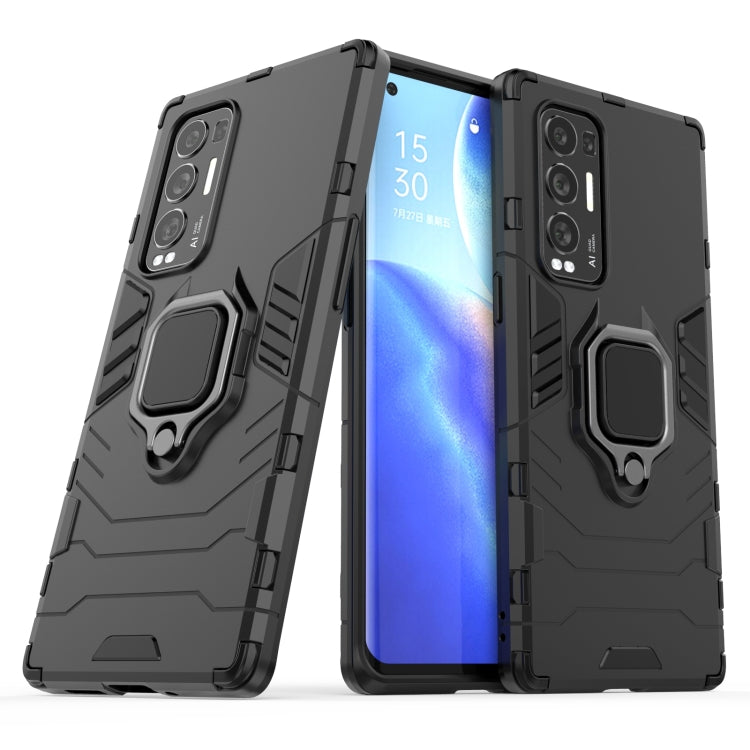 For OPPO Reno5 Pro+ PC + TPU Shockproof Protective Case with Magnetic Ring Holder