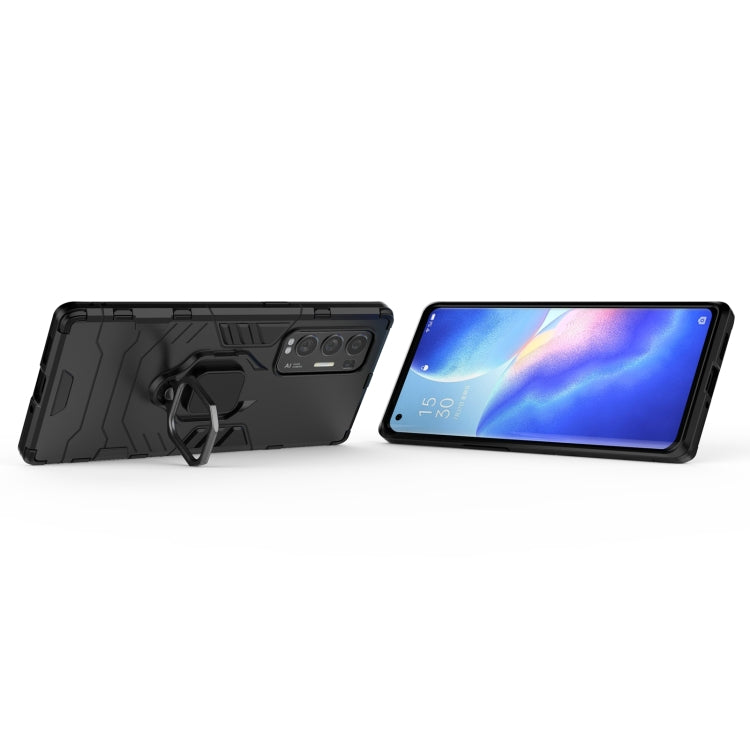 For OPPO Reno5 Pro+ PC + TPU Shockproof Protective Case with Magnetic Ring Holder