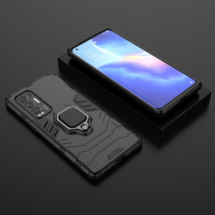 For OPPO Reno5 Pro+ PC + TPU Shockproof Protective Case with Magnetic Ring Holder