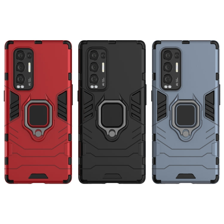 For OPPO Reno5 Pro+ PC + TPU Shockproof Protective Case with Magnetic Ring Holder