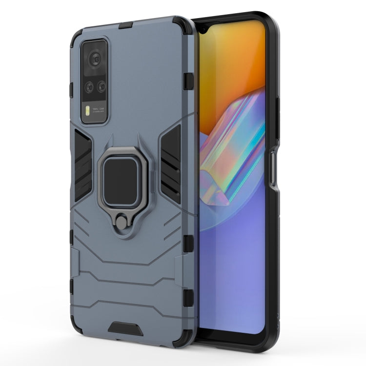 For Vivo Y51(2020 India) PC + TPU Shockproof Protective Case with Magnetic Ring Holder