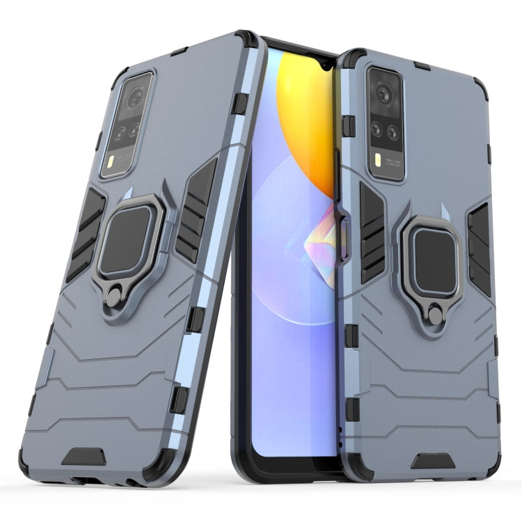 For Vivo Y51(2020 India) PC + TPU Shockproof Protective Case with Magnetic Ring Holder