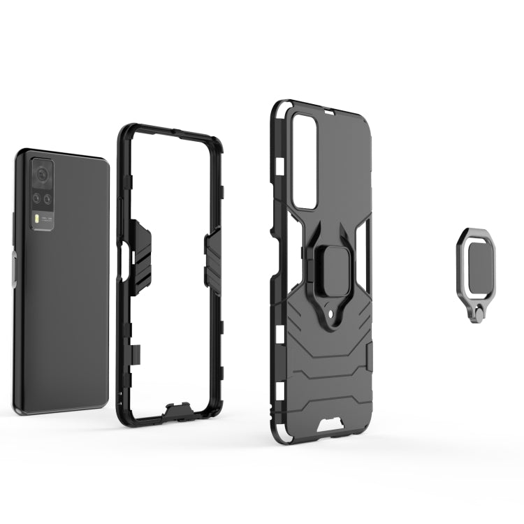 For Vivo Y51(2020 India) PC + TPU Shockproof Protective Case with Magnetic Ring Holder