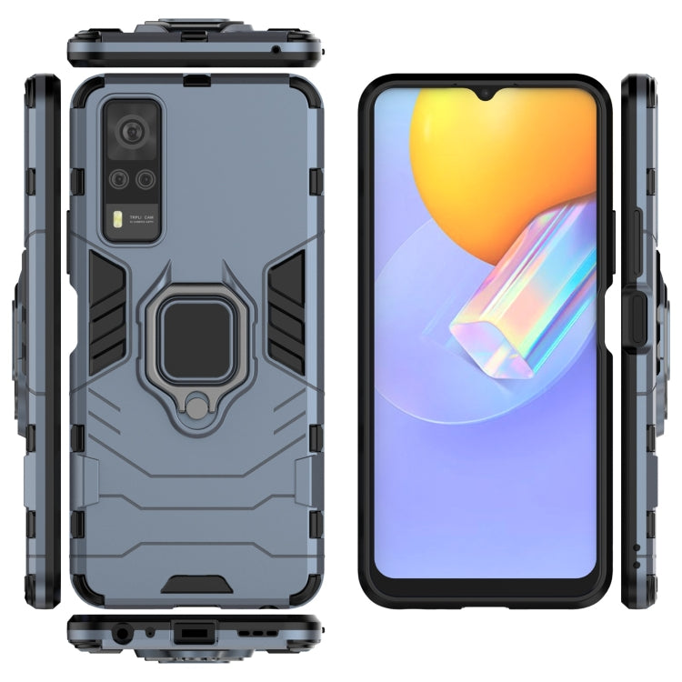 For Vivo Y51(2020 India) PC + TPU Shockproof Protective Case with Magnetic Ring Holder