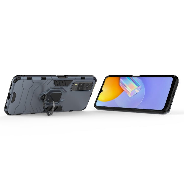 For Vivo Y51(2020 India) PC + TPU Shockproof Protective Case with Magnetic Ring Holder