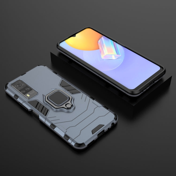 For Vivo Y51(2020 India) PC + TPU Shockproof Protective Case with Magnetic Ring Holder