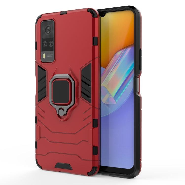 For Vivo Y51(2020 India) PC + TPU Shockproof Protective Case with Magnetic Ring Holder