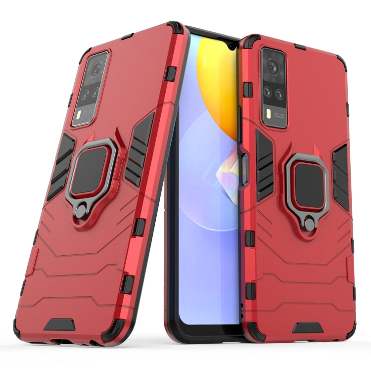 For Vivo Y51(2020 India) PC + TPU Shockproof Protective Case with Magnetic Ring Holder