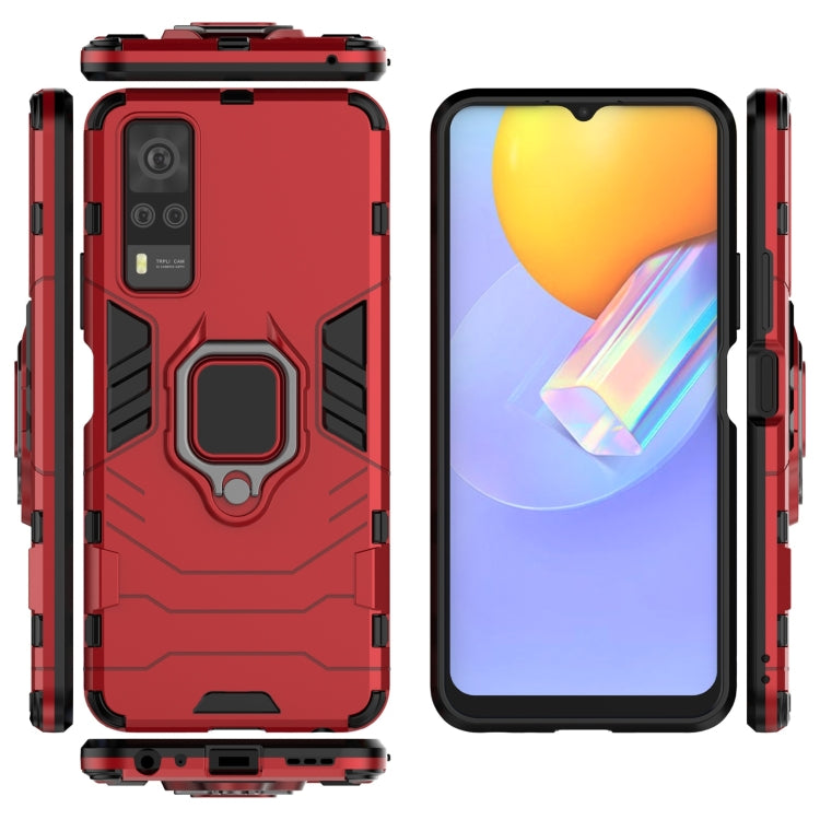 For Vivo Y51(2020 India) PC + TPU Shockproof Protective Case with Magnetic Ring Holder