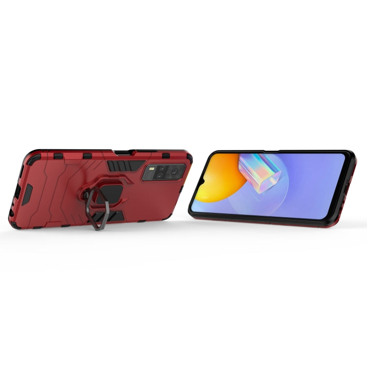 For Vivo Y51(2020 India) PC + TPU Shockproof Protective Case with Magnetic Ring Holder
