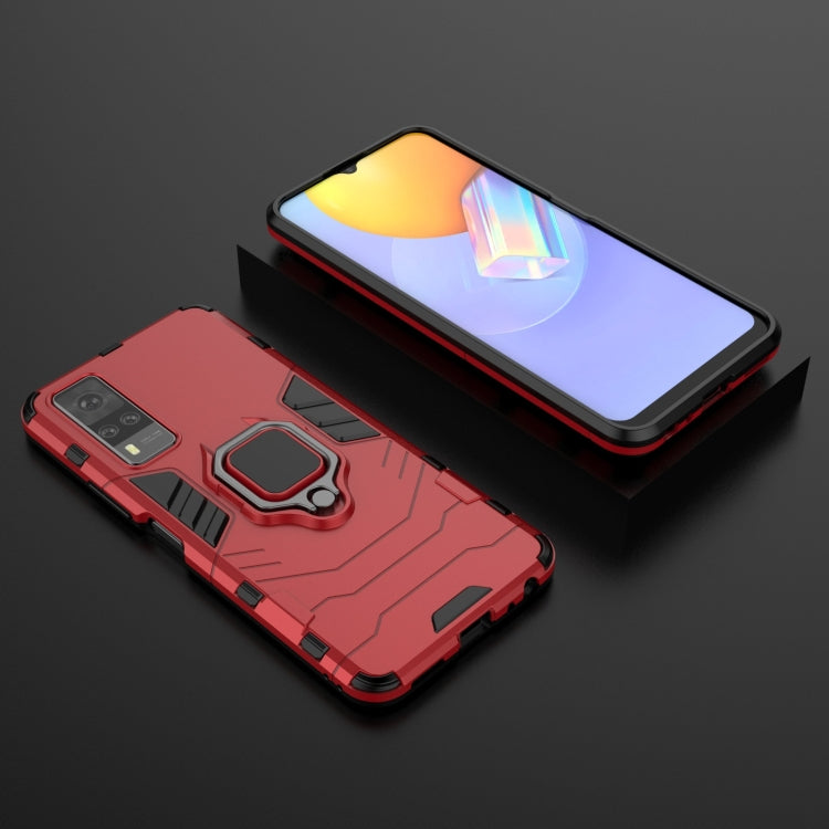 For Vivo Y51(2020 India) PC + TPU Shockproof Protective Case with Magnetic Ring Holder