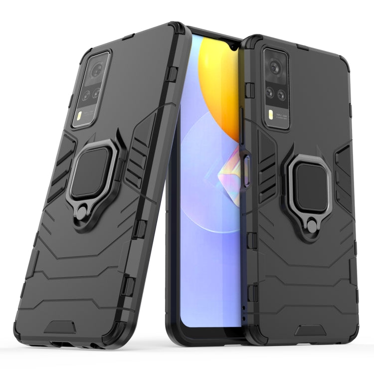 For Vivo Y51(2020 India) PC + TPU Shockproof Protective Case with Magnetic Ring Holder