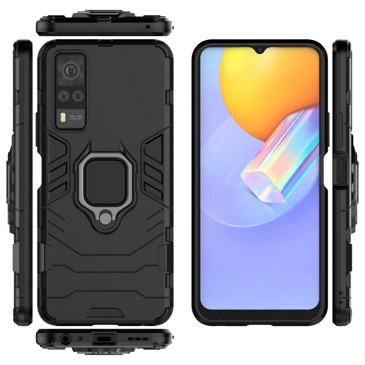 For Vivo Y51(2020 India) PC + TPU Shockproof Protective Case with Magnetic Ring Holder
