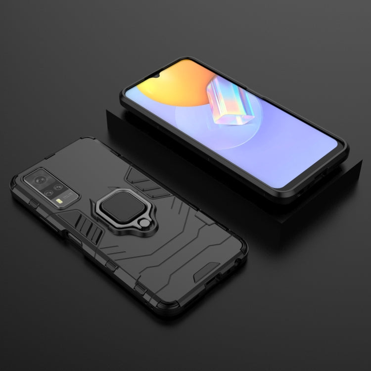 For Vivo Y51(2020 India) PC + TPU Shockproof Protective Case with Magnetic Ring Holder