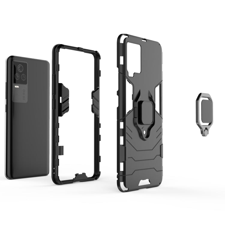 For Vivo iQOO 7 PC + TPU Shockproof Protective Case with Magnetic Ring Holder