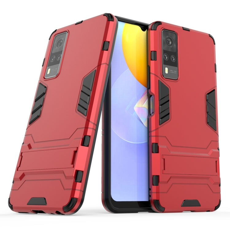 For Vivo Y51(2020 India) PC + TPU Shockproof Protective Case with Holder