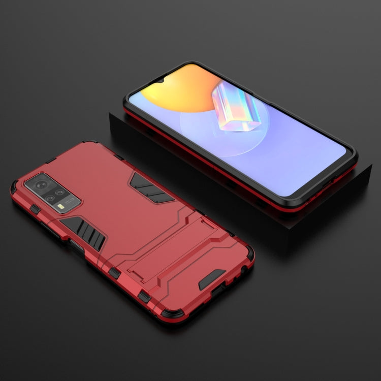 For Vivo Y51(2020 India) PC + TPU Shockproof Protective Case with Holder