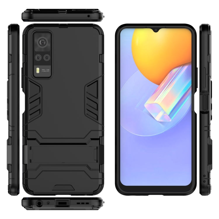 For Vivo Y51(2020 India) PC + TPU Shockproof Protective Case with Holder