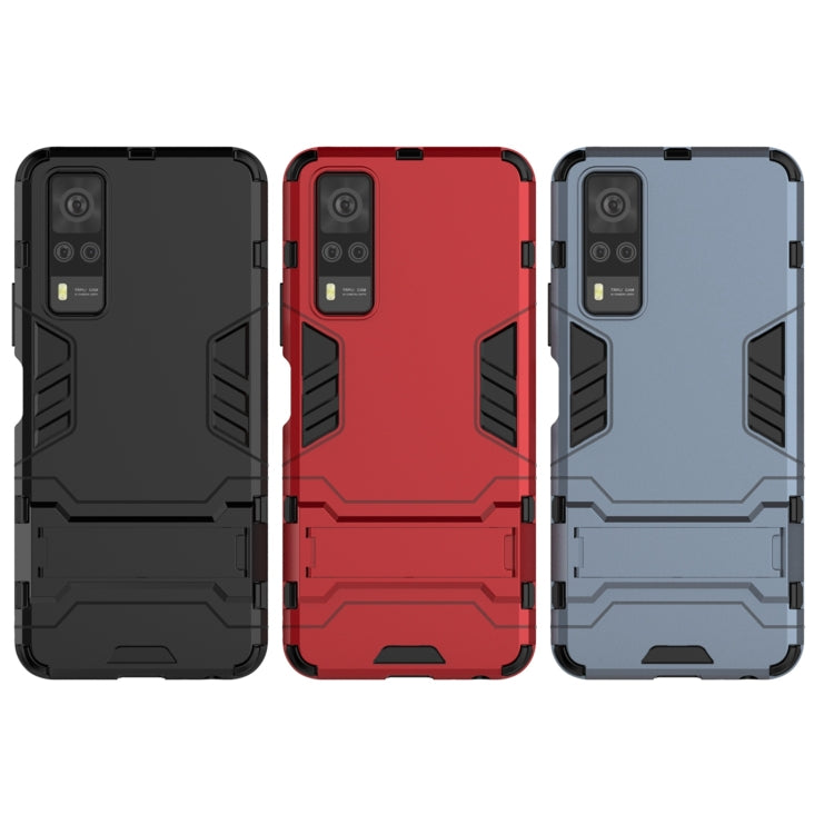 For Vivo Y51(2020 India) PC + TPU Shockproof Protective Case with Holder